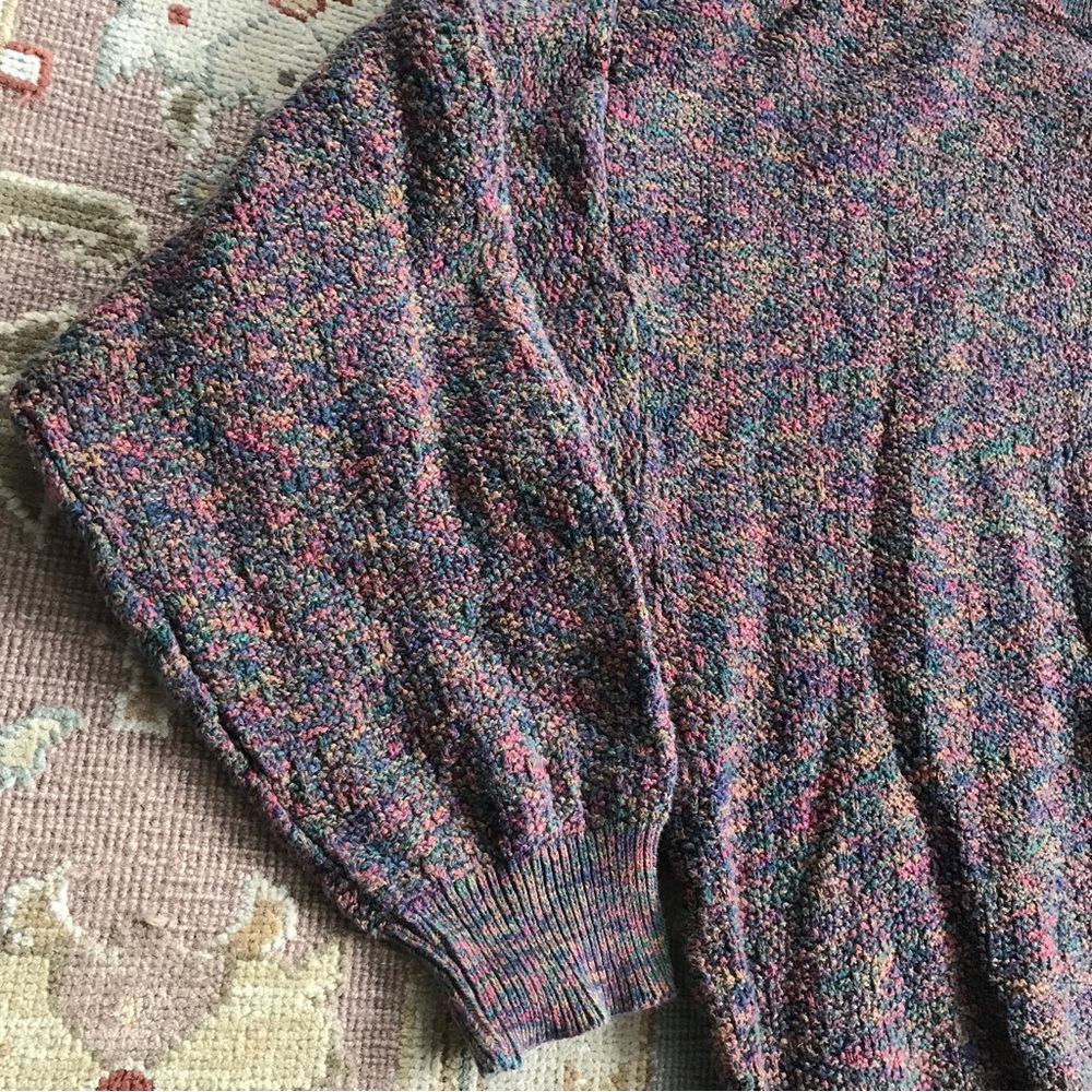 SOLD: Pendleton Sweater Textured Multicolor Made In USA 100% Cotton Womens L - Picture 11 of 14